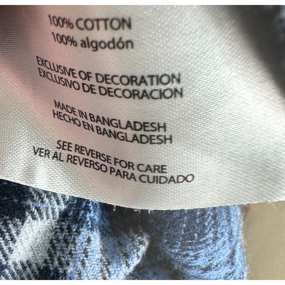 Eddie Bauer Shirt Mens Sz XL Blue Gray Flannel Plaid Button Up Cotton - Picture 8 of 9